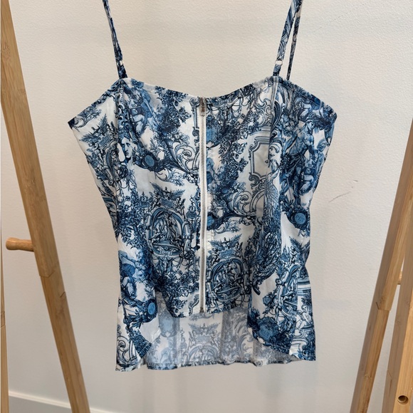 PrettyLittleThing Blue and White Corset Top NEVER WORN - Picture 3 of 5